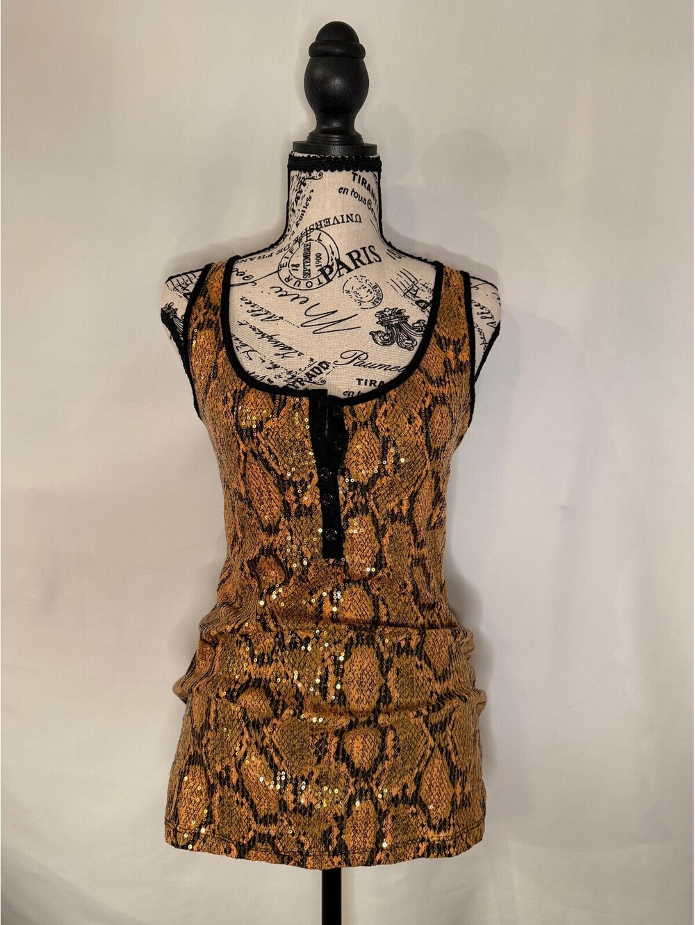 Daytrip Sequin Snake Print Tank Top